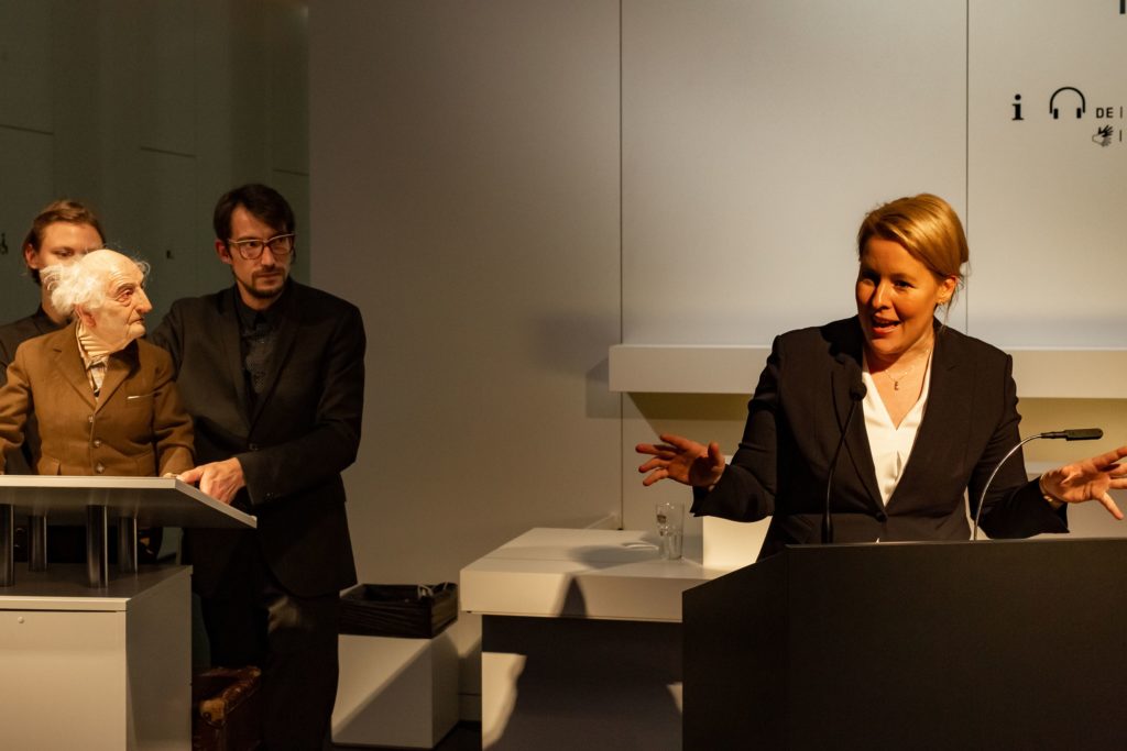Bundesfamilienministerin Giffey bei der Eröffnung des "Aufstand der Geschichten" 2018 in Chemnitz