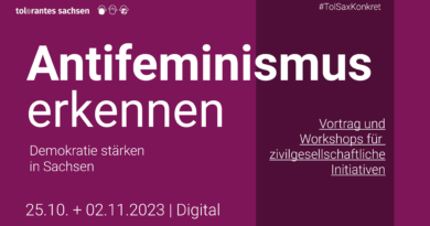 25.10. und 02.11. | TolSax Konkret „Antifeminismus erkennen – Demokratie stärken in Sachsen“ | Online