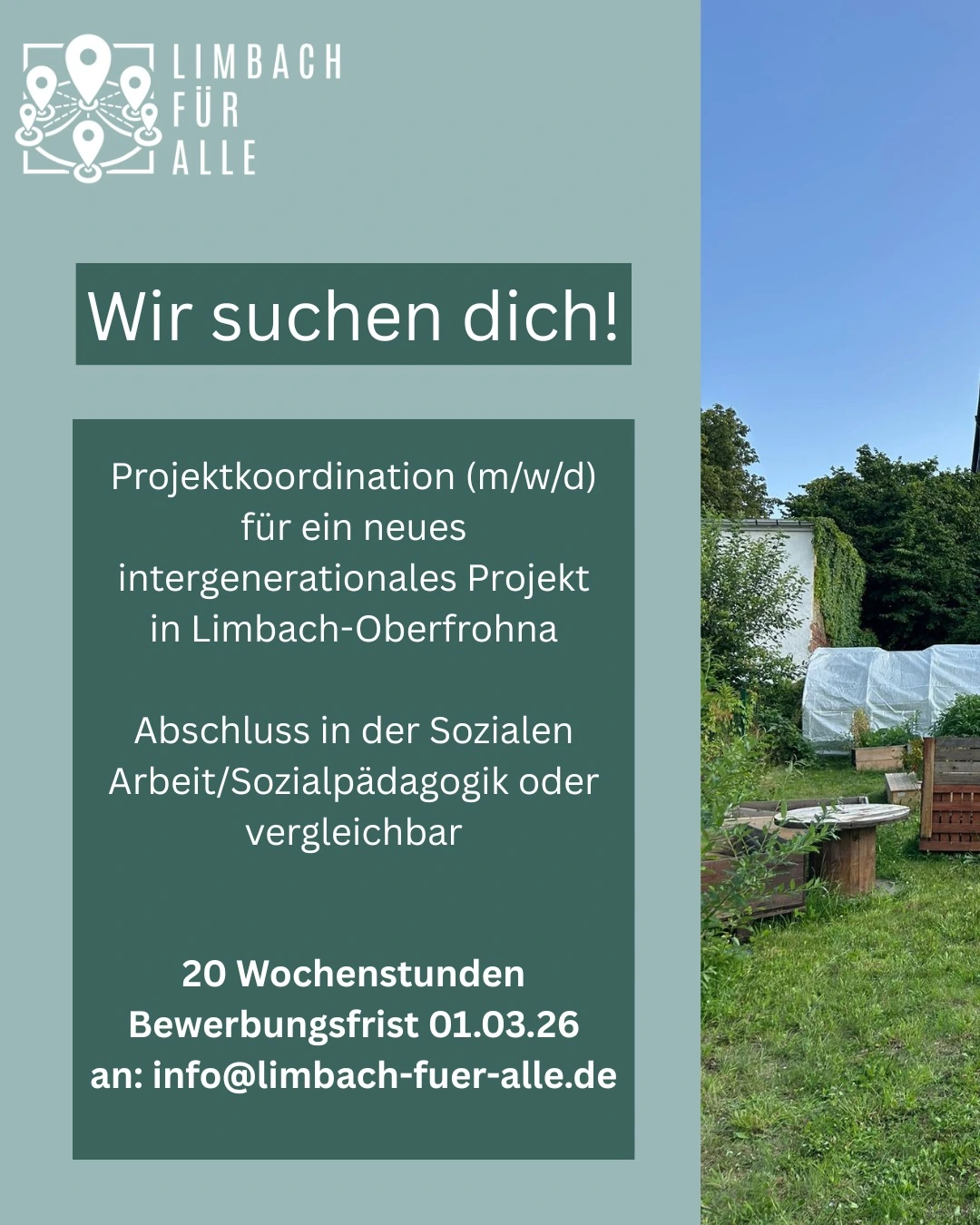 Stellenausschreibung Projektkoordination „Zeig mal – früher. Heute. Zusammen.“