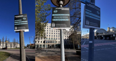 Plakatkampagne zur EU-GEAS-Reform: "Wir werden weiter arbeiten und hinschauen."